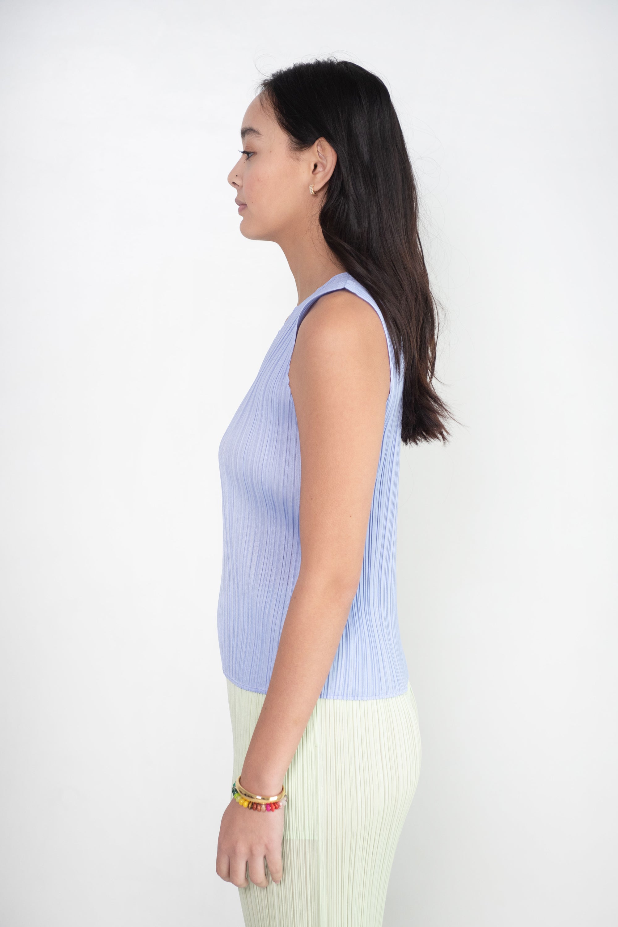 Pleats Please Issey MIyake Monthly Colors: May Top, Light Blue