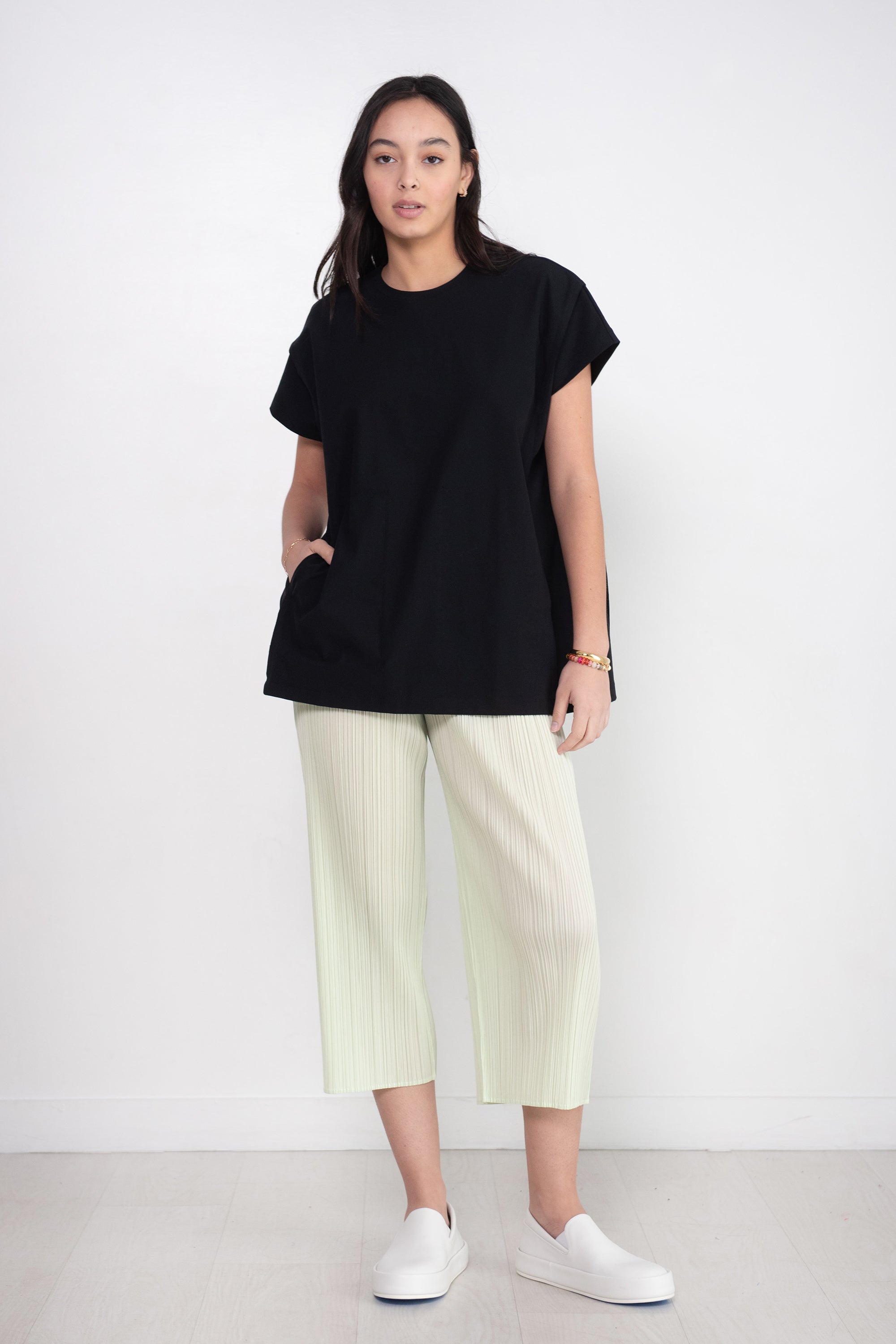 Pleats Please by Issey Miyake May Monthly Colors Pant in Pastel Green Curated at Jake and Jones 5