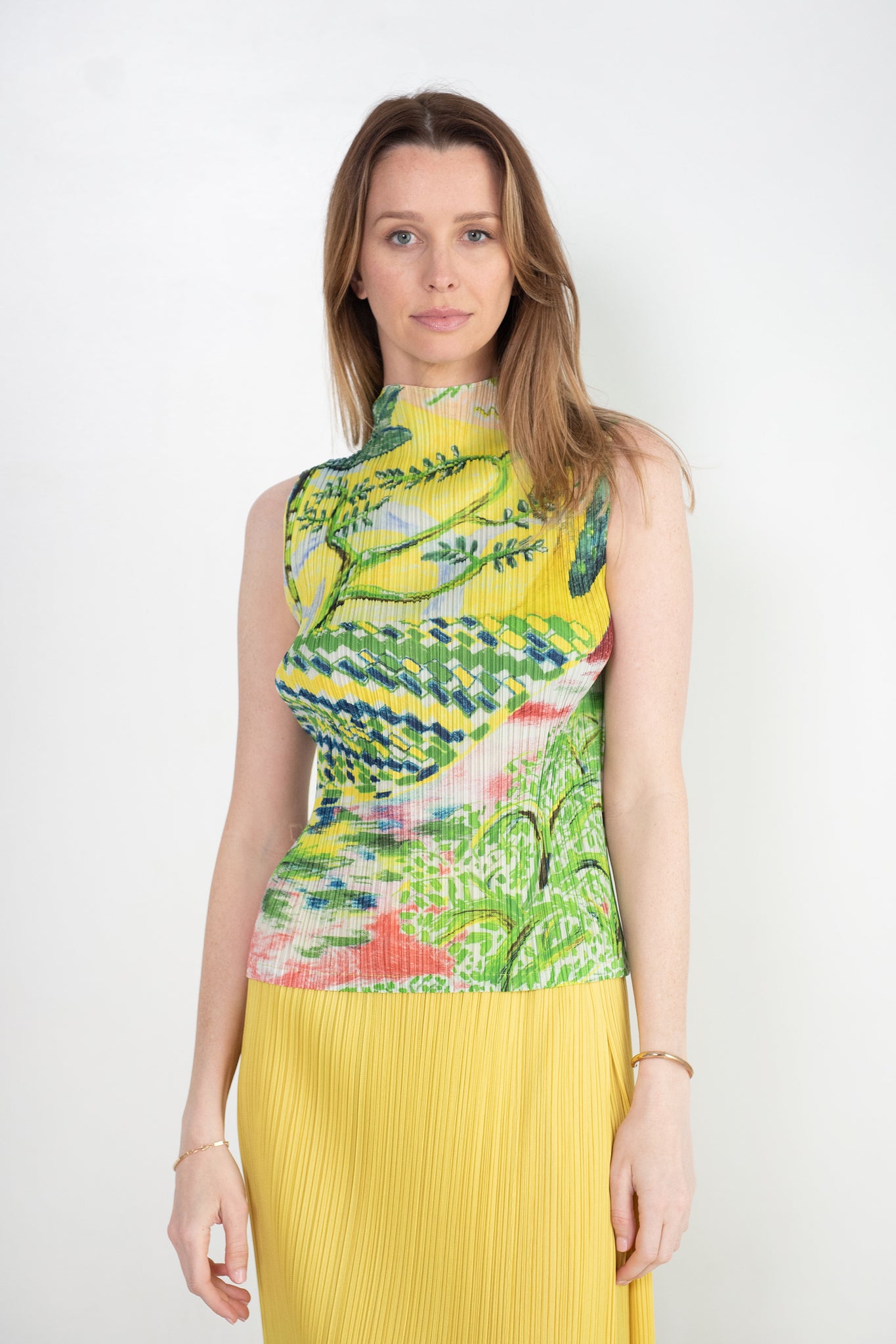 Pleats Please by Issey Miyake - Promenade Top, Dark Green