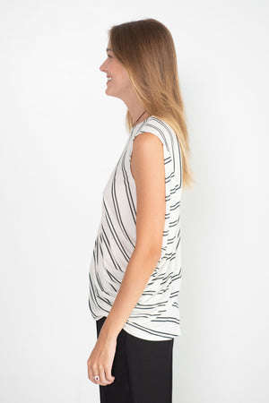 Issey Miyake - Stripe Drape Jersey Shirt, White