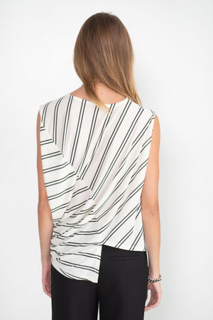 Issey Miyake - Stripe Drape Jersey Shirt, White