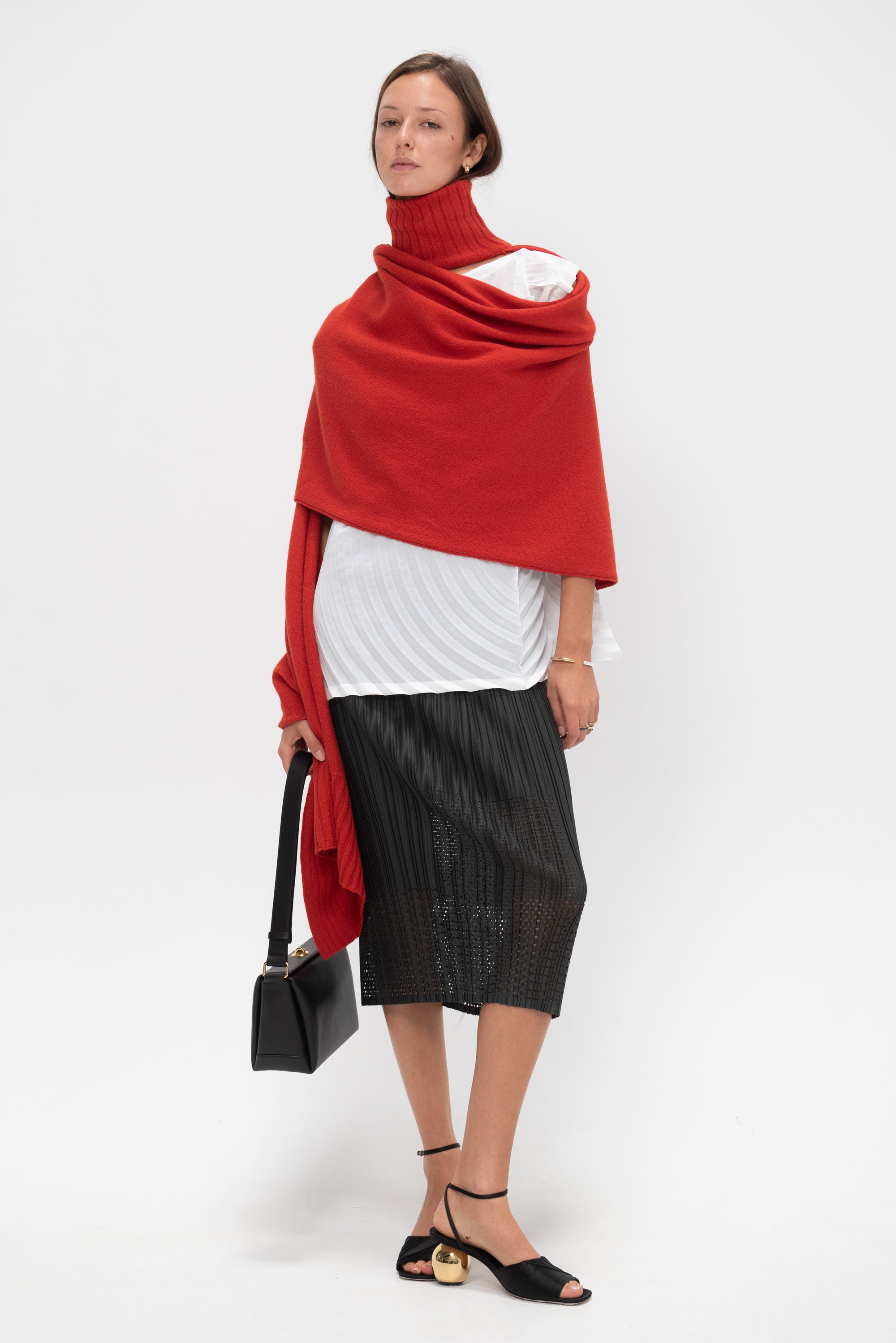 Crooked Wool Knit, Red