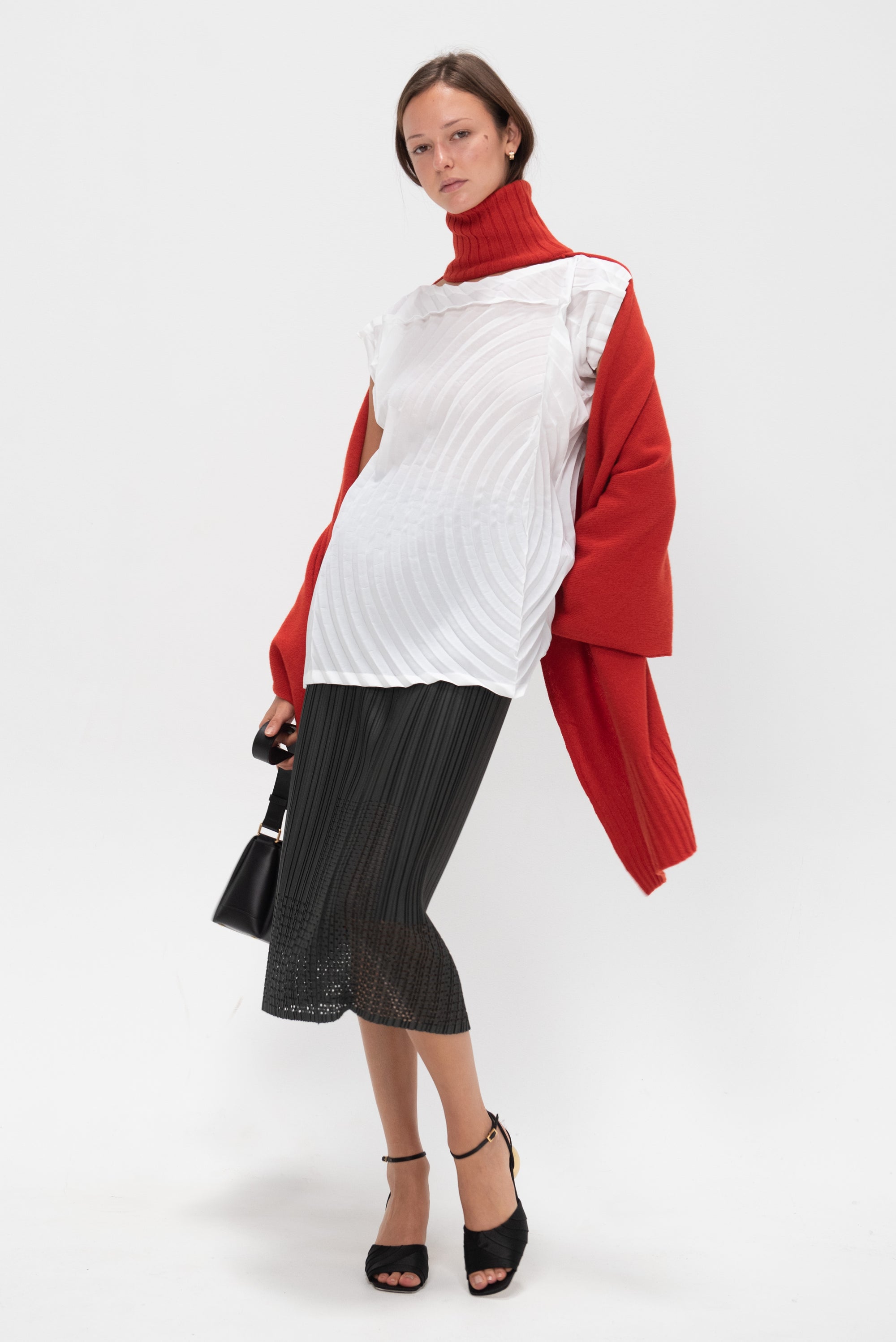 Crooked Wool Knit, Red