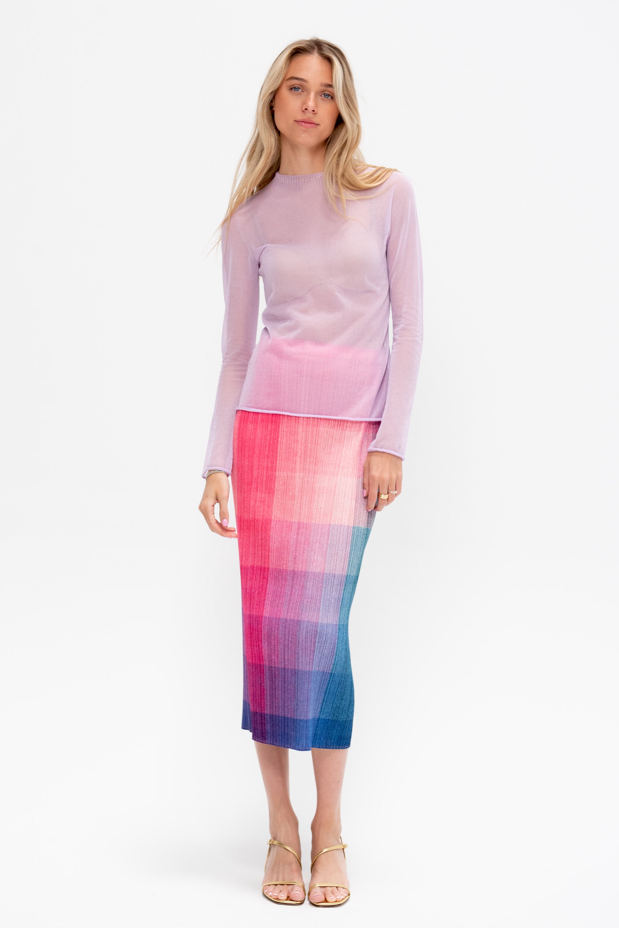 Sheer Georgeotte Knit, Wisteria Purple