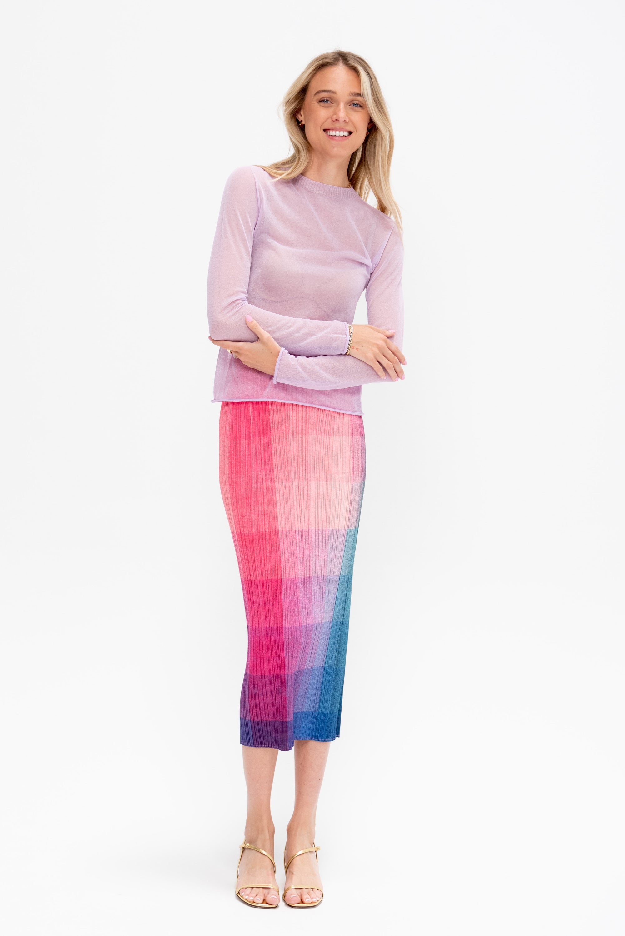 Sheer Georgeotte Knit, Wisteria Purple