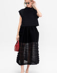 Moving Knit Skirt, Black