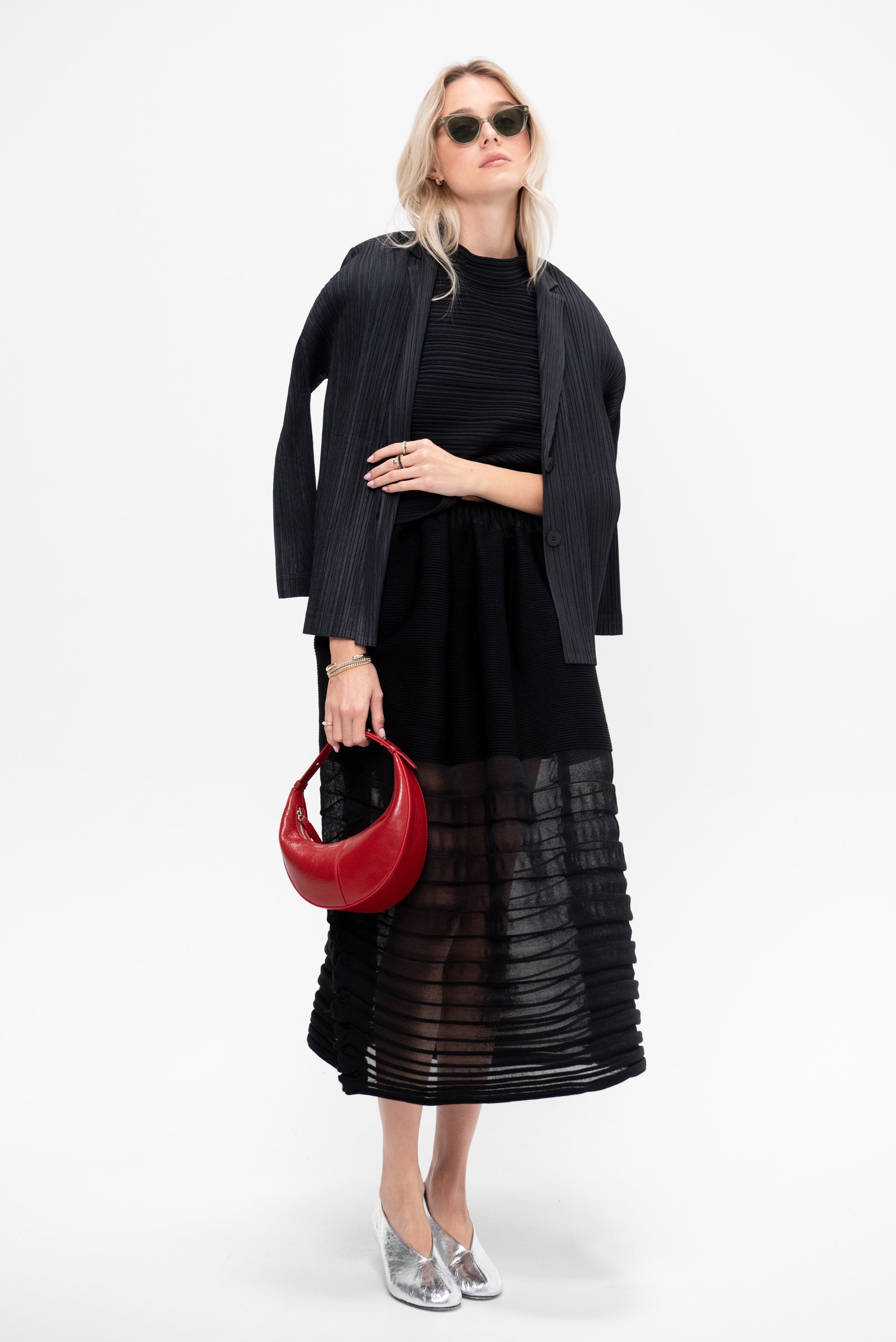 Moving Knit Skirt, Black