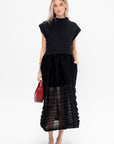 Moving Knit Skirt, Black