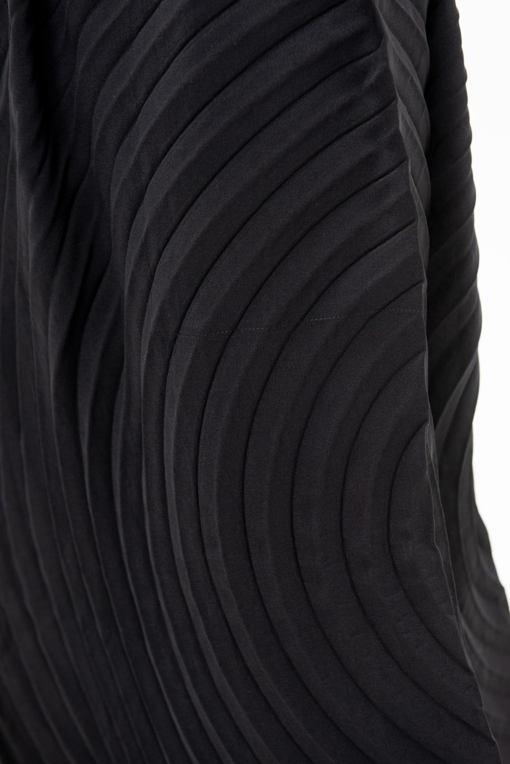 Paper Bag Pleats Skirt, Black
