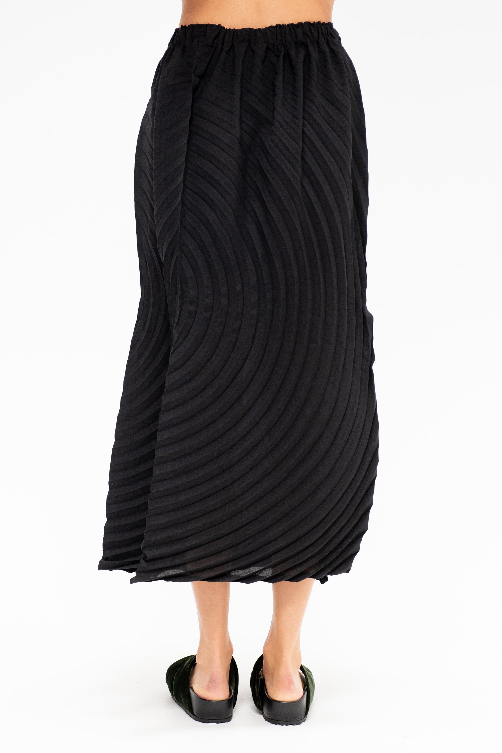 Paper Bag Pleats Skirt, Black