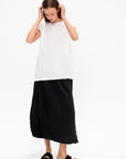 Paper Bag Pleats Skirt, Black