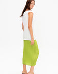 Paper Bag Pleats Top, White