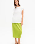 Paper Bag Pleats Top, White