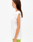 Paper Bag Pleats Top, White