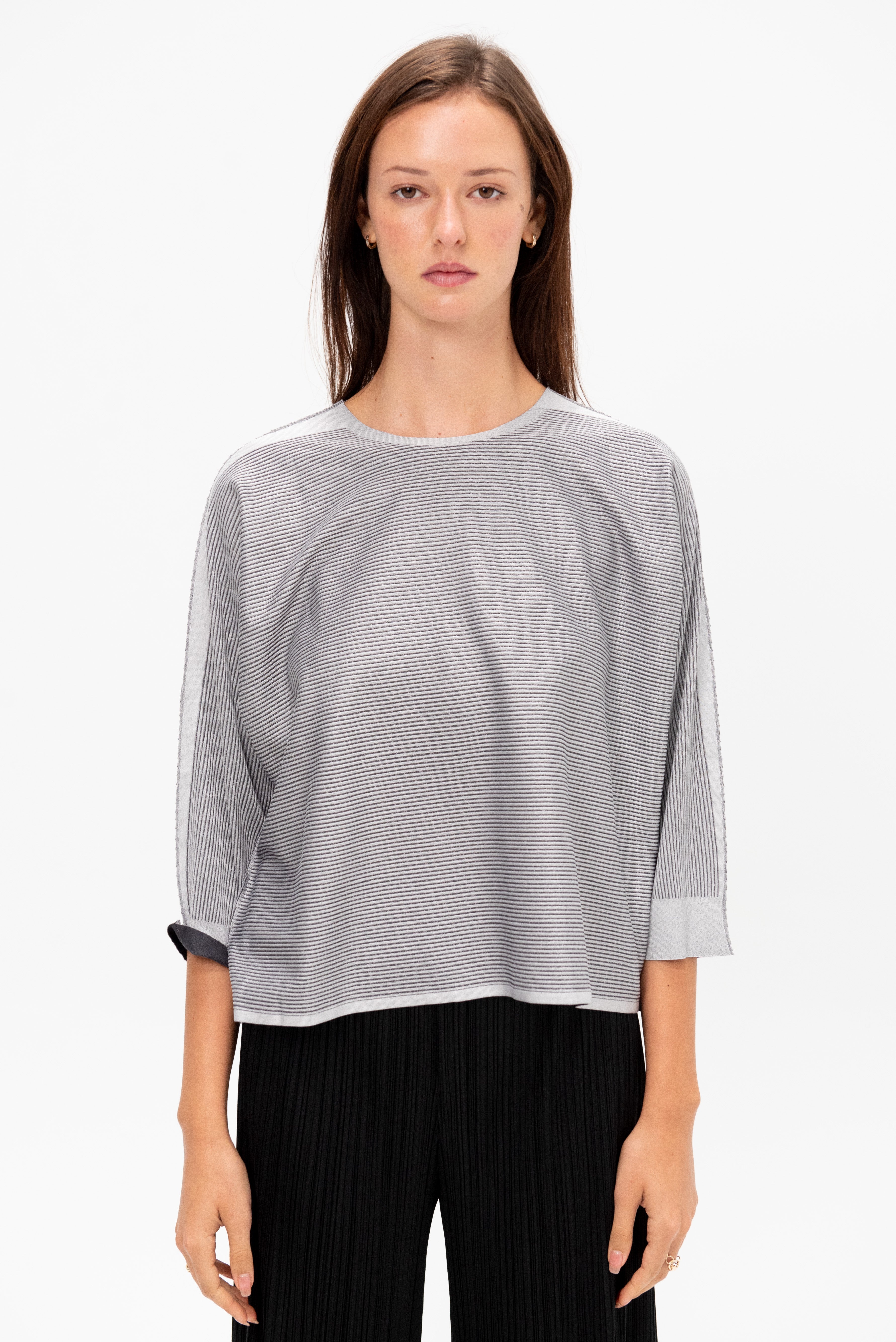 ★PLEATS PLEASE ISSEY A-POC SKIN A-Poc Skin Top in Charcoal – SVRN