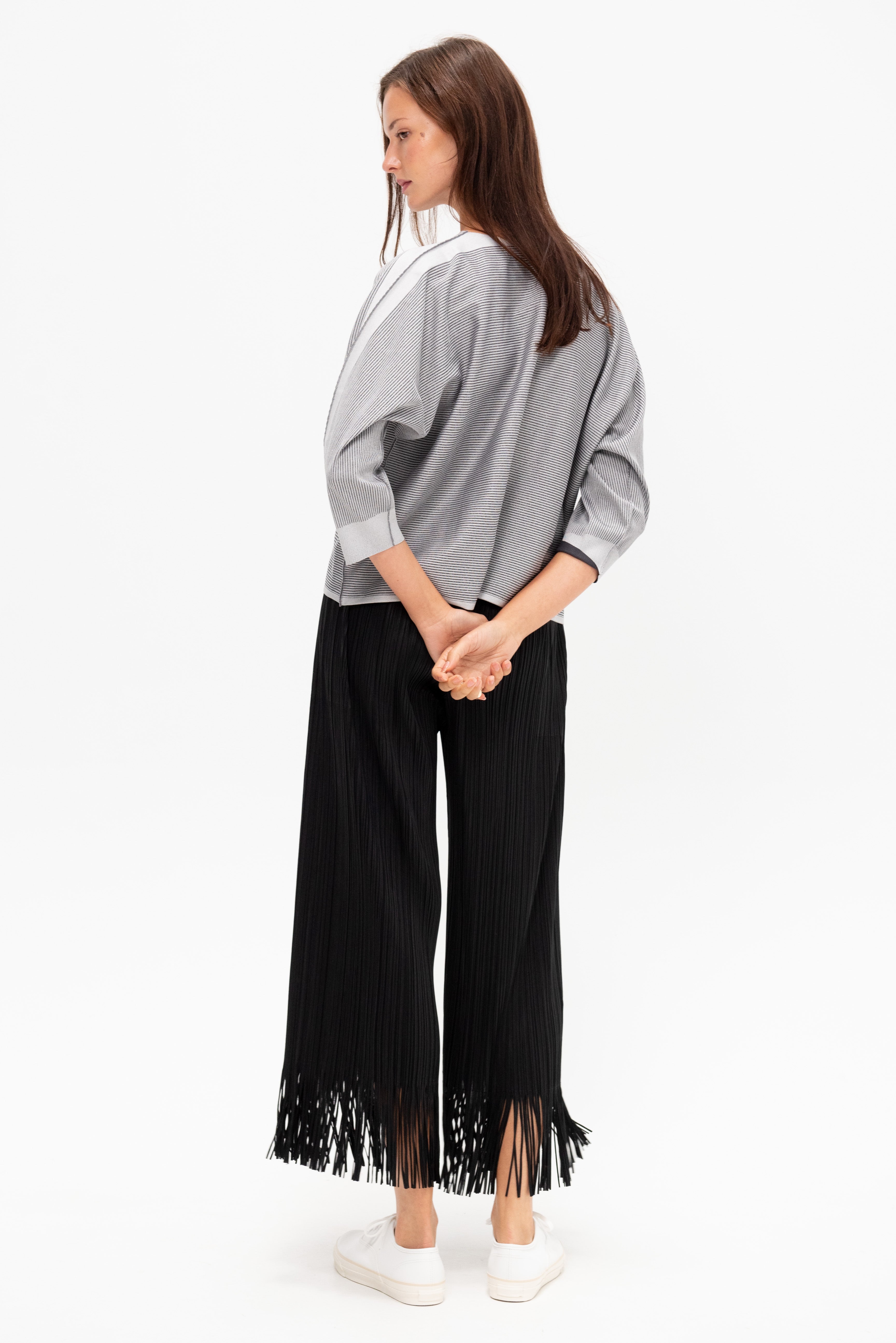 ★PLEATS PLEASE ISSEY A-POC SKIN A-Poc Skin Top in Charcoal – SVRN