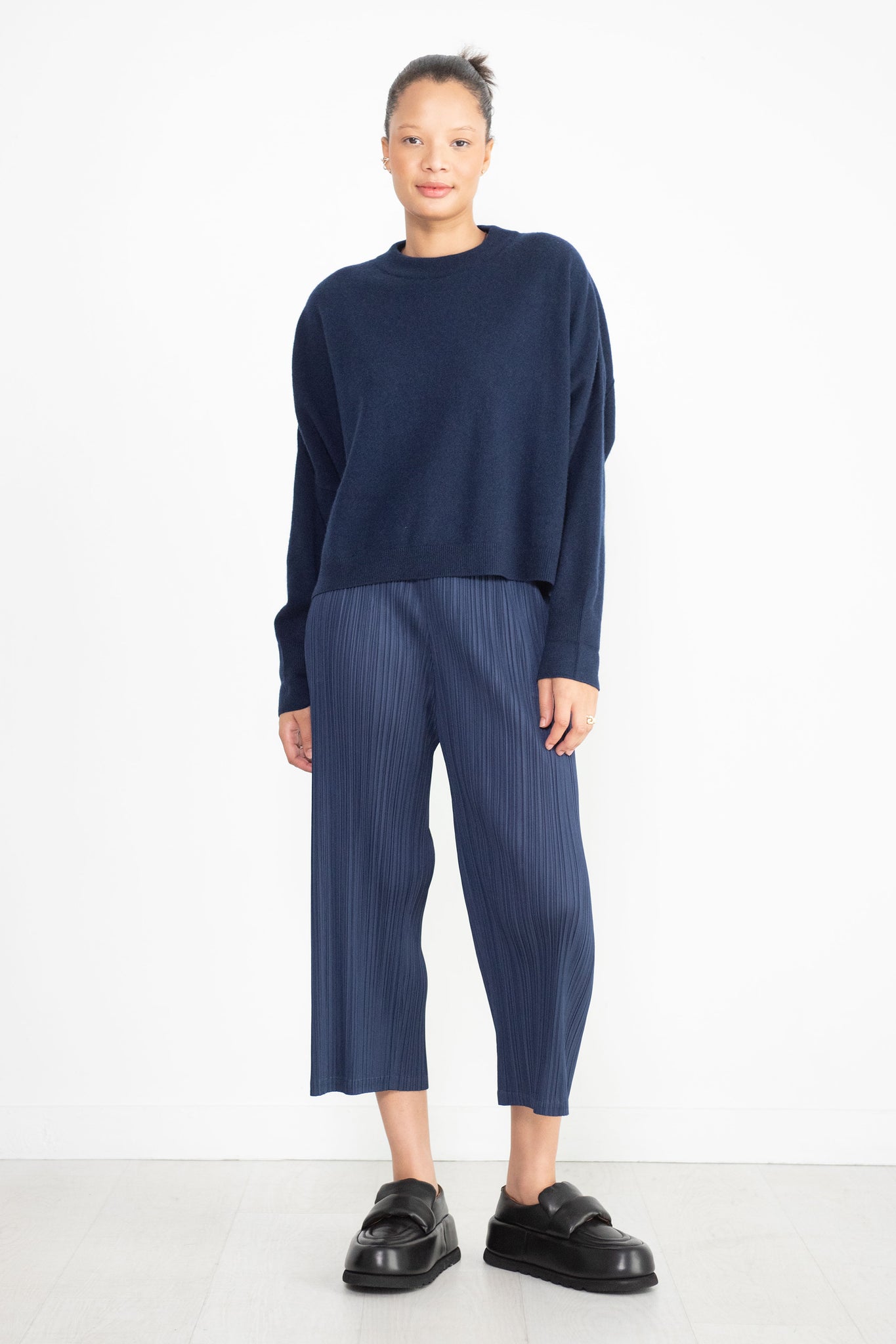 Pleats Please by Issey Miyake - Monthly Colors: August Pants, Dark Navy