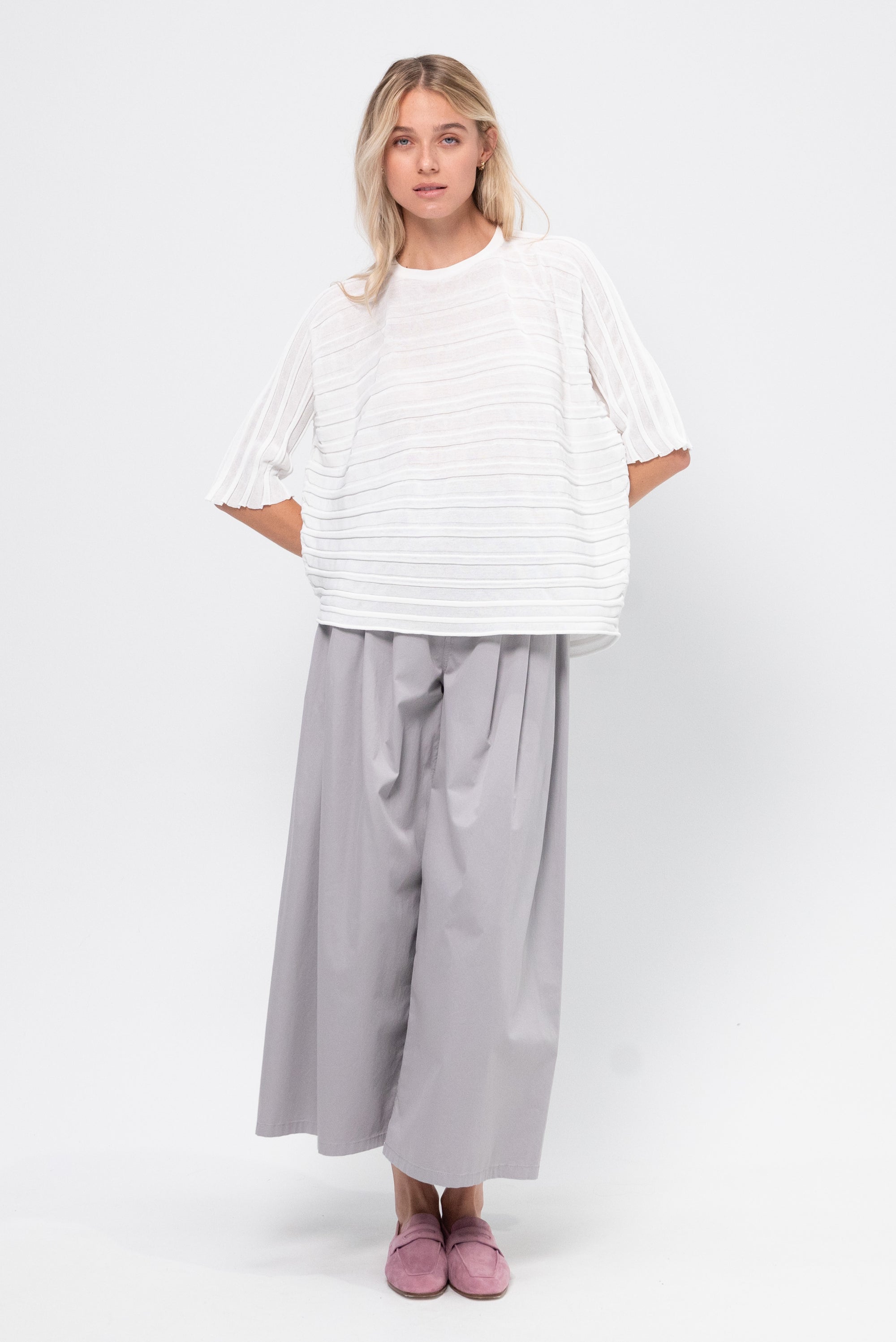 Step Knit, White