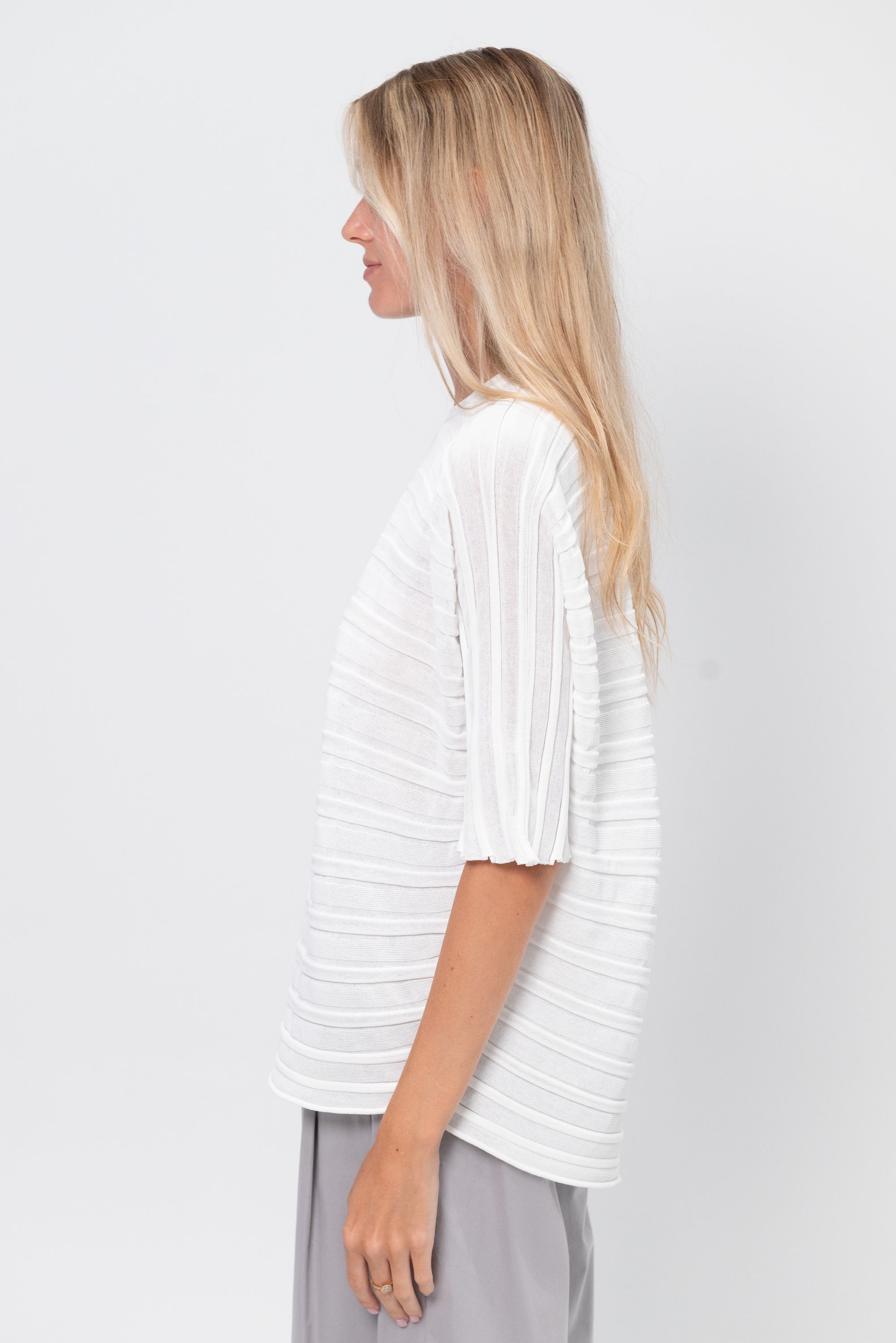 Step Knit, White