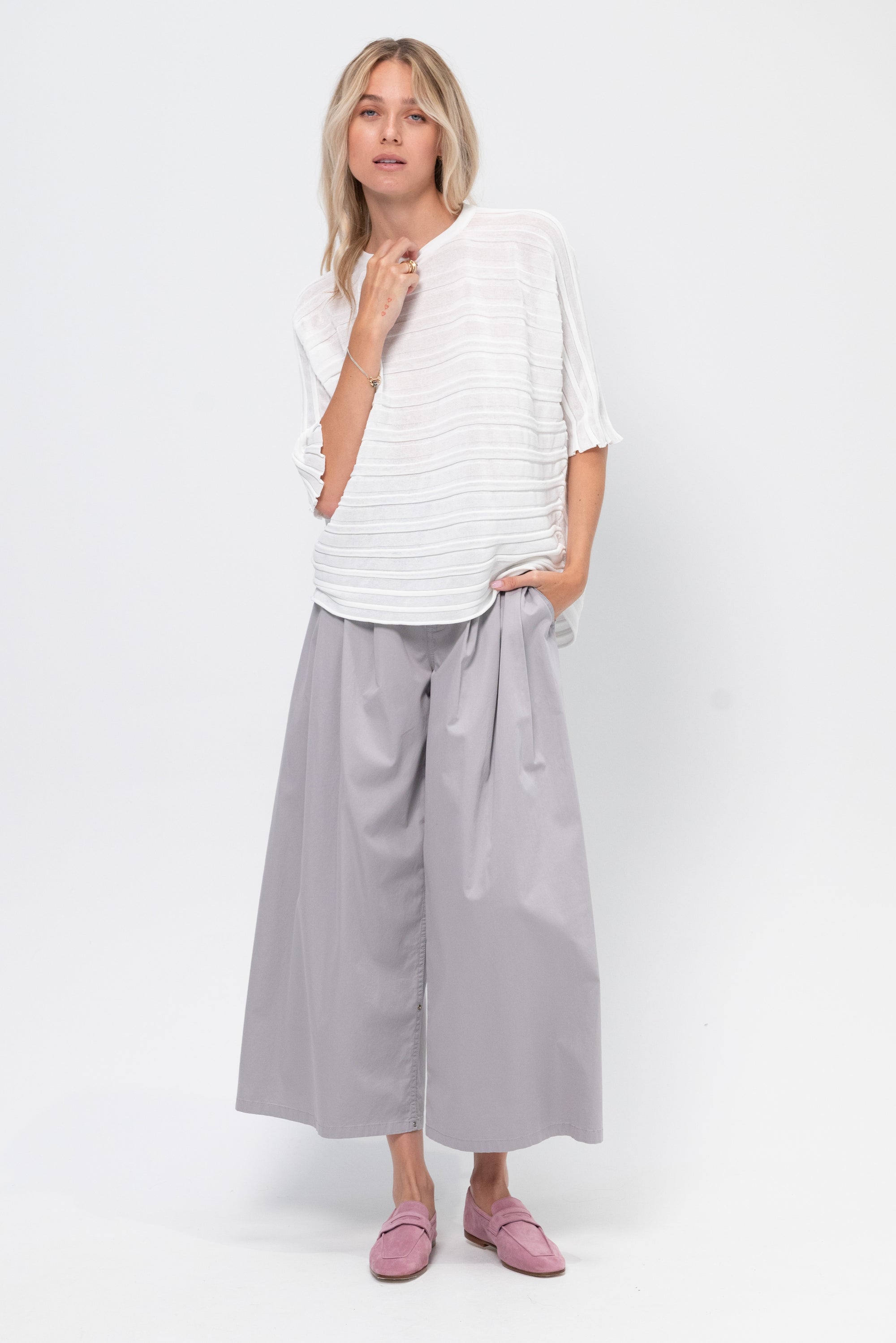 Step Knit, White