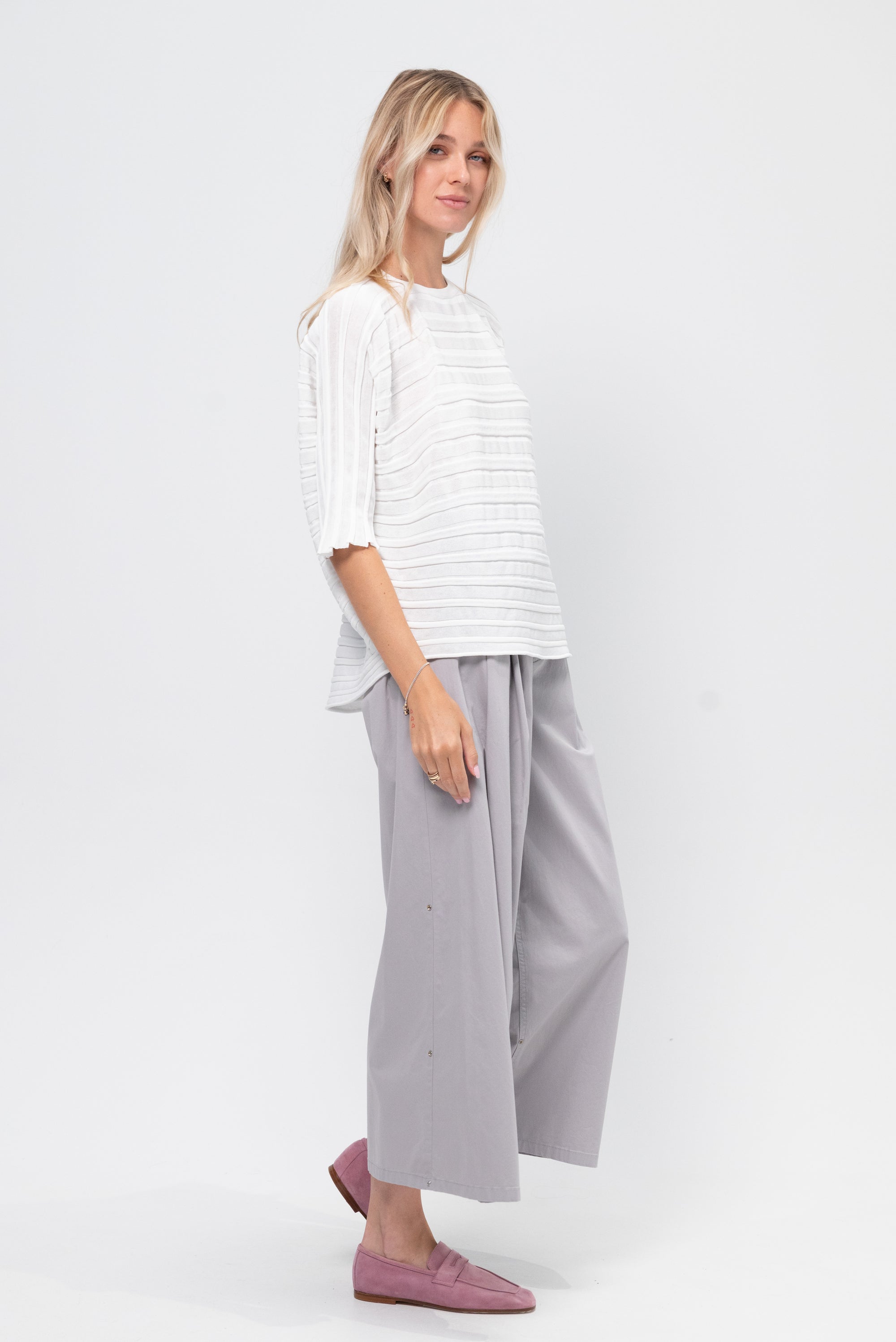 Step Knit, White
