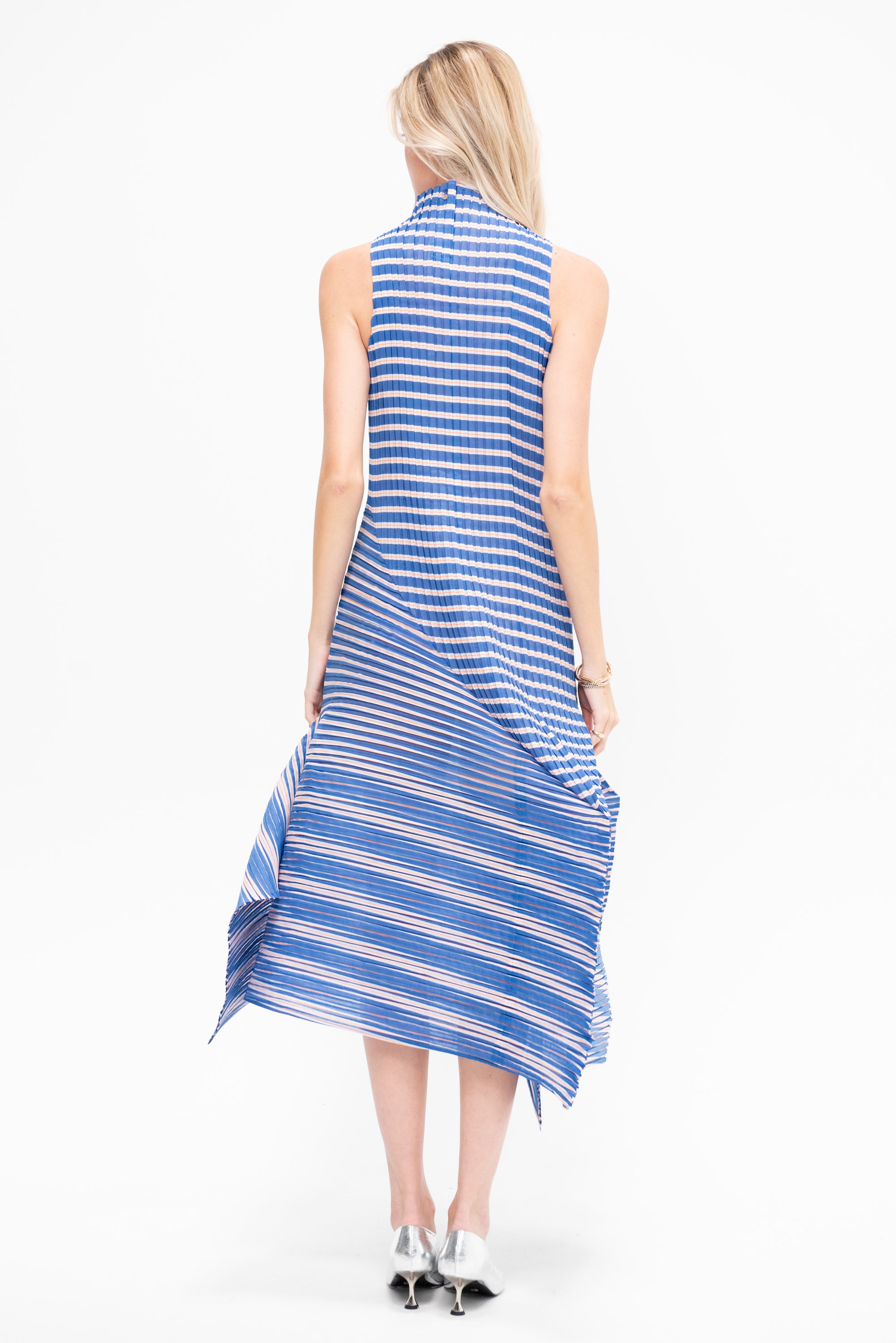 Generic Stripes - Machine Pleats, Blue-Hued