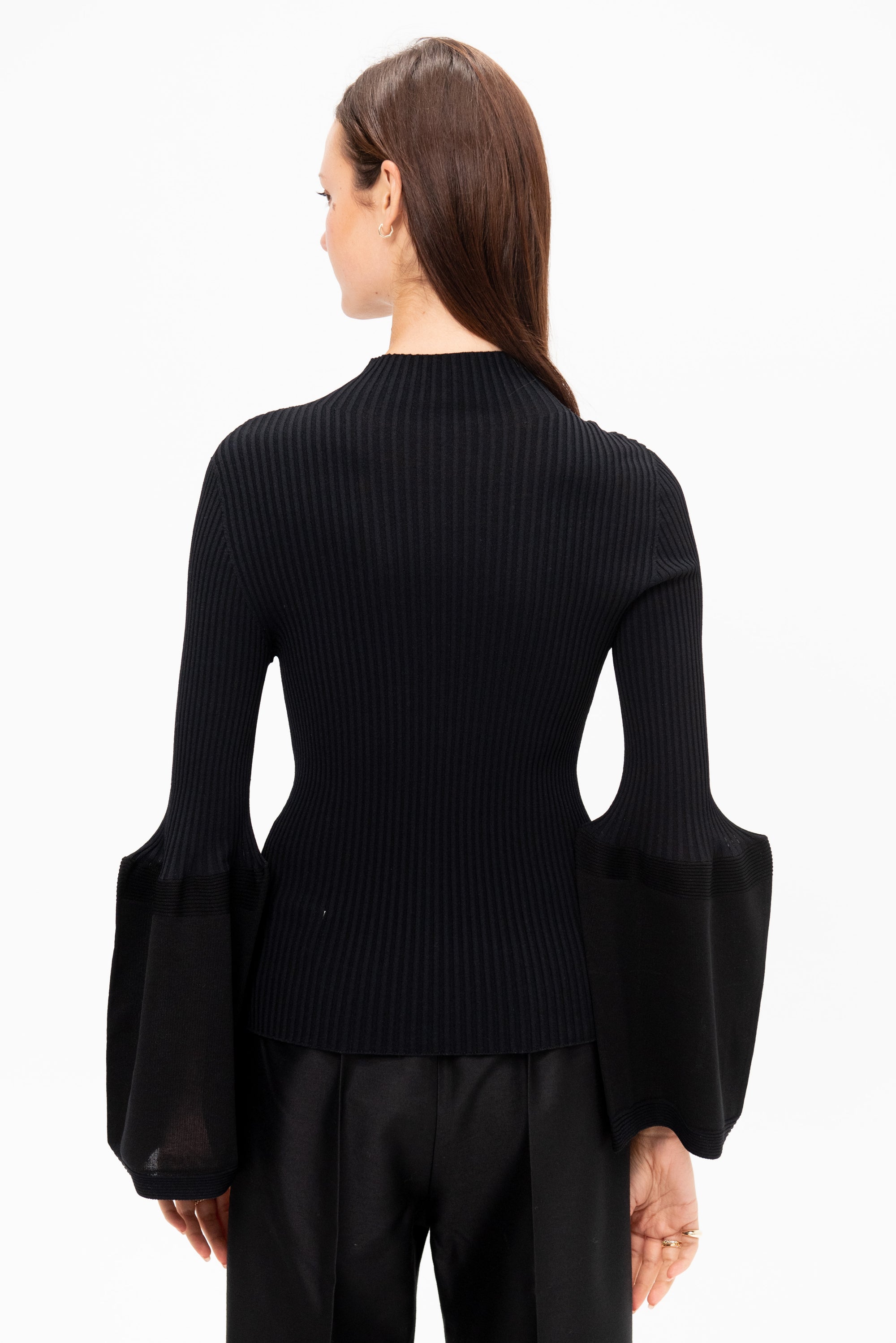 Thin And Thick Knit Sweater, Black
