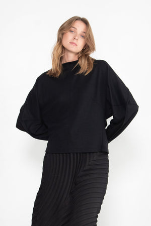 Issey Miyake - Tucked Wool Jersey Top, Black