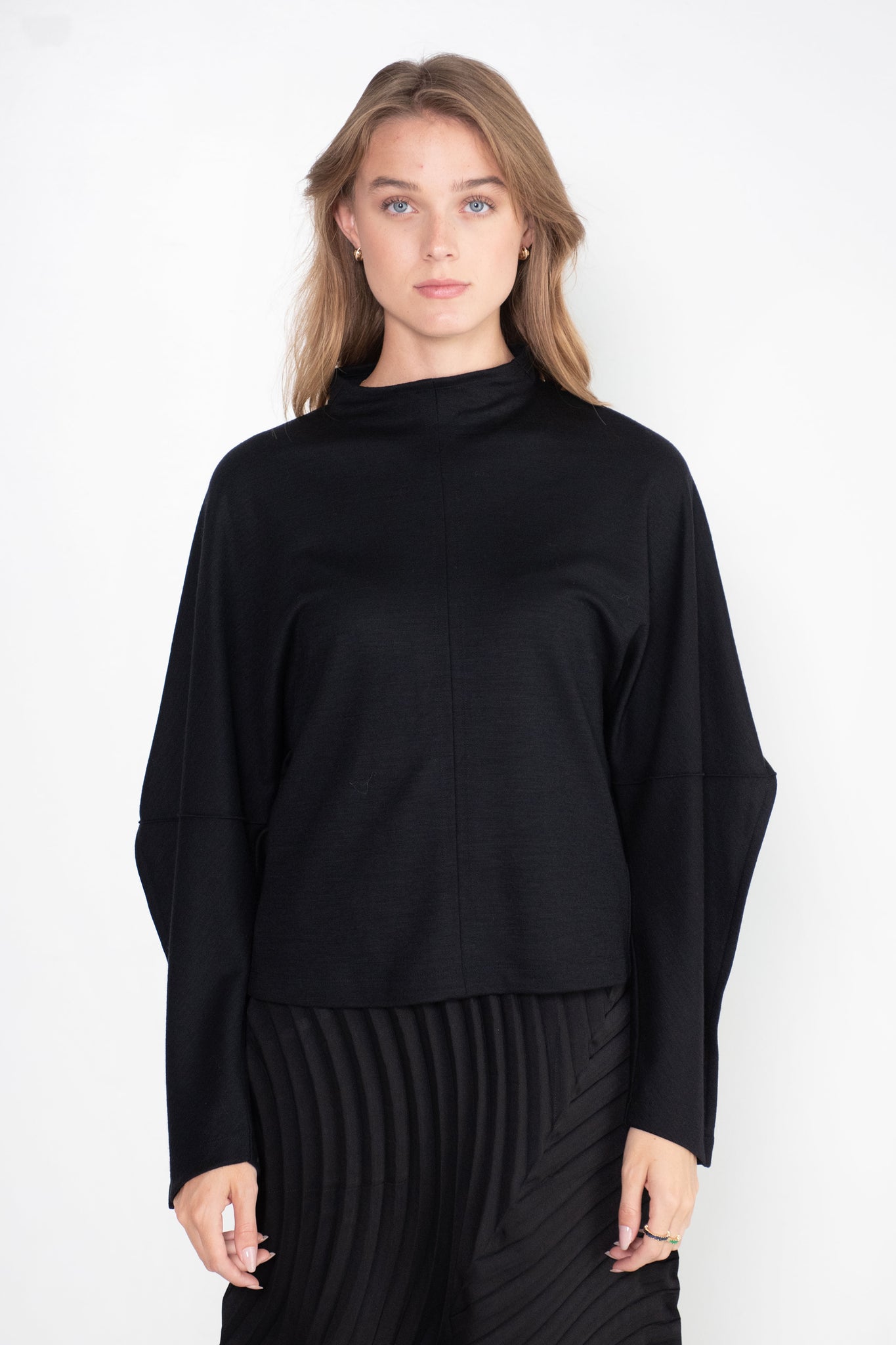 Issey Miyake - Tucked Wool Jersey Top, Black
