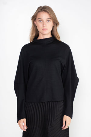 Issey Miyake - Tucked Wool Jersey Top, Black