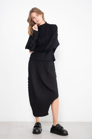 Issey Miyake - Tucked Wool Jersey Top, Black
