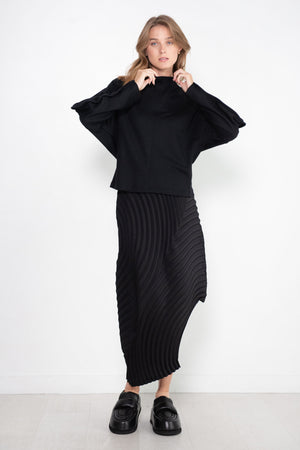 Issey Miyake - Tucked Wool Jersey Top, Black