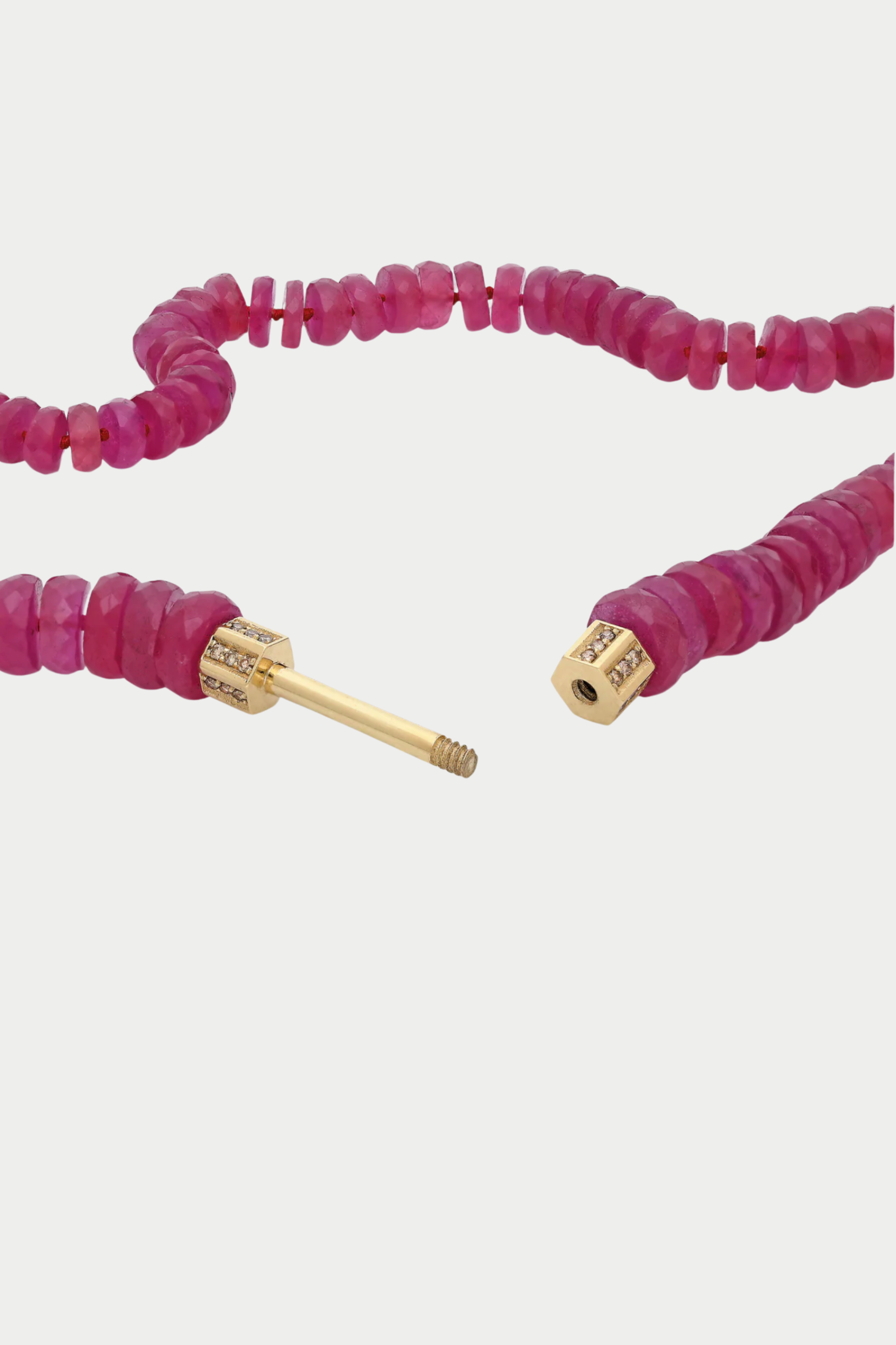 &quot;Bosfor&quot; Natural Ruby Strand, Ruby &amp; Yellow Gold