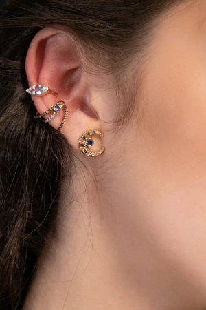 ita - “Sera” Floating Marquise Ear Cuff, Aquamarine