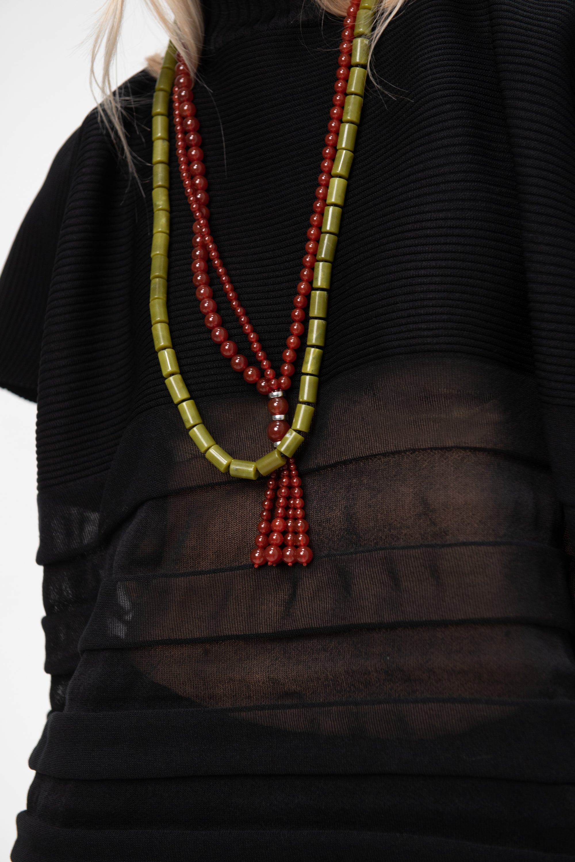 Venice Opera Necklace, Carnelian