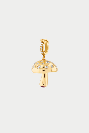 JOANNA DAHDAH - Scattered Diamonds Mushroom Pendant, Yellow Gold