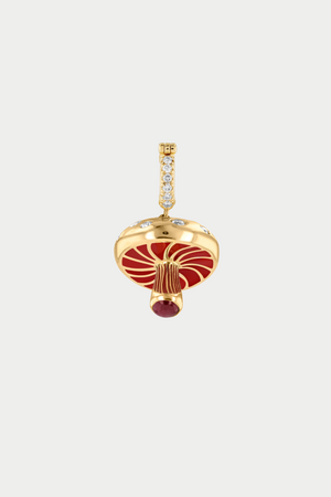 JOANNA DAHDAH - Scattered Diamonds Mushroom Pendant, Yellow Gold