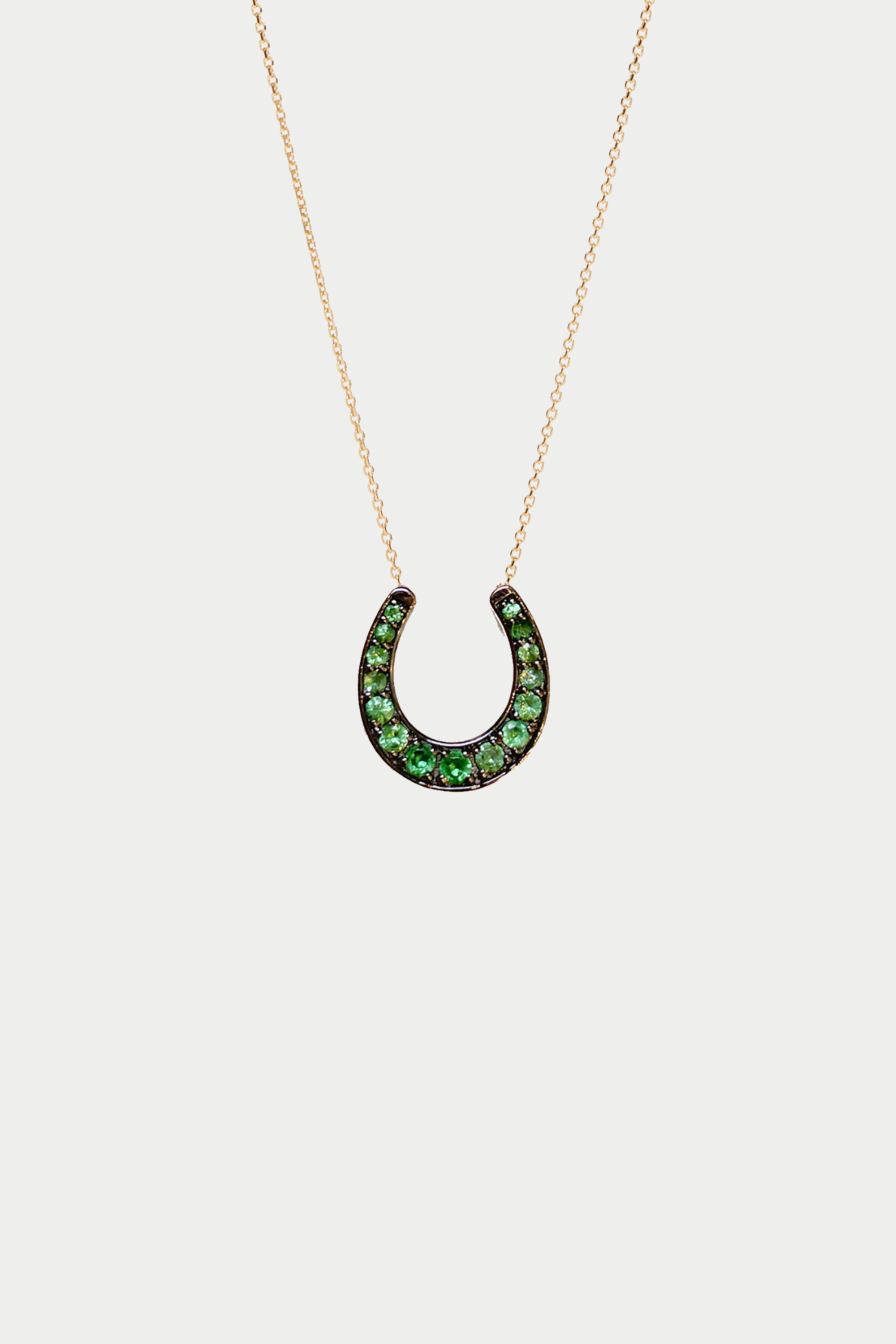 Pavé-Set Ruby and Diamond Horseshoe Pendant Necklace | Angara