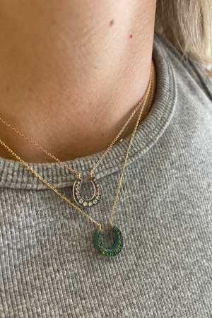 JOANNA DAHDAH - Horseshoe Necklace, Tsavorite