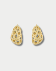 Muse Brushed Earrings, Yellow Gold