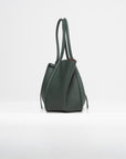 Large Ruched Tote, Bottle Green