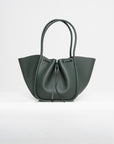 Large Ruched Tote, Bottle Green
