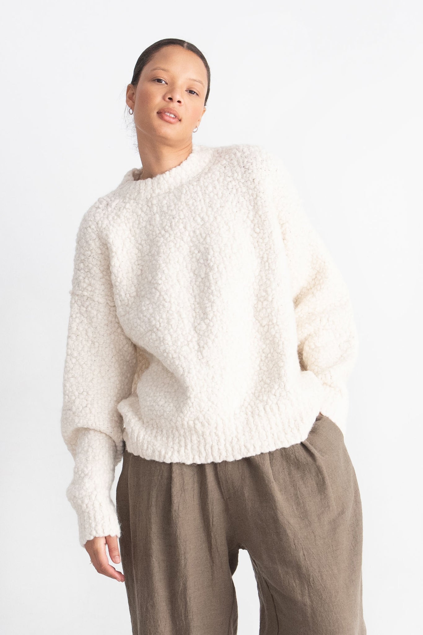Lauren Manoogian - Berber Crewneck, Raw White
