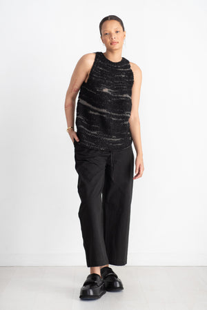 Lauren Manoogian - Handknit Threadbare Shell, Black