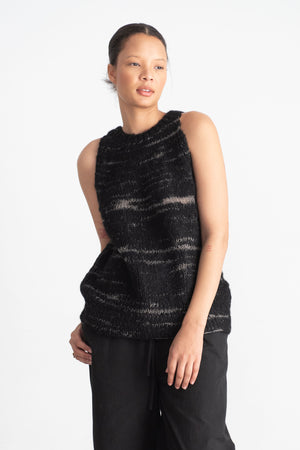 Lauren Manoogian - Handknit Threadbare Shell, Black