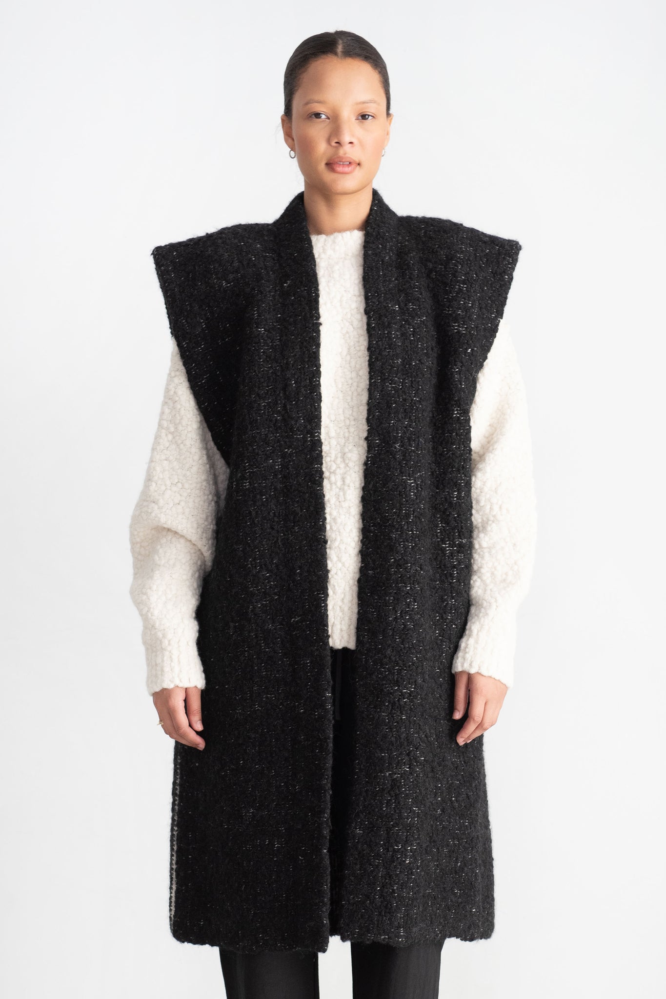 Lauren Manoogian - Mount Long Vest, Black Melange