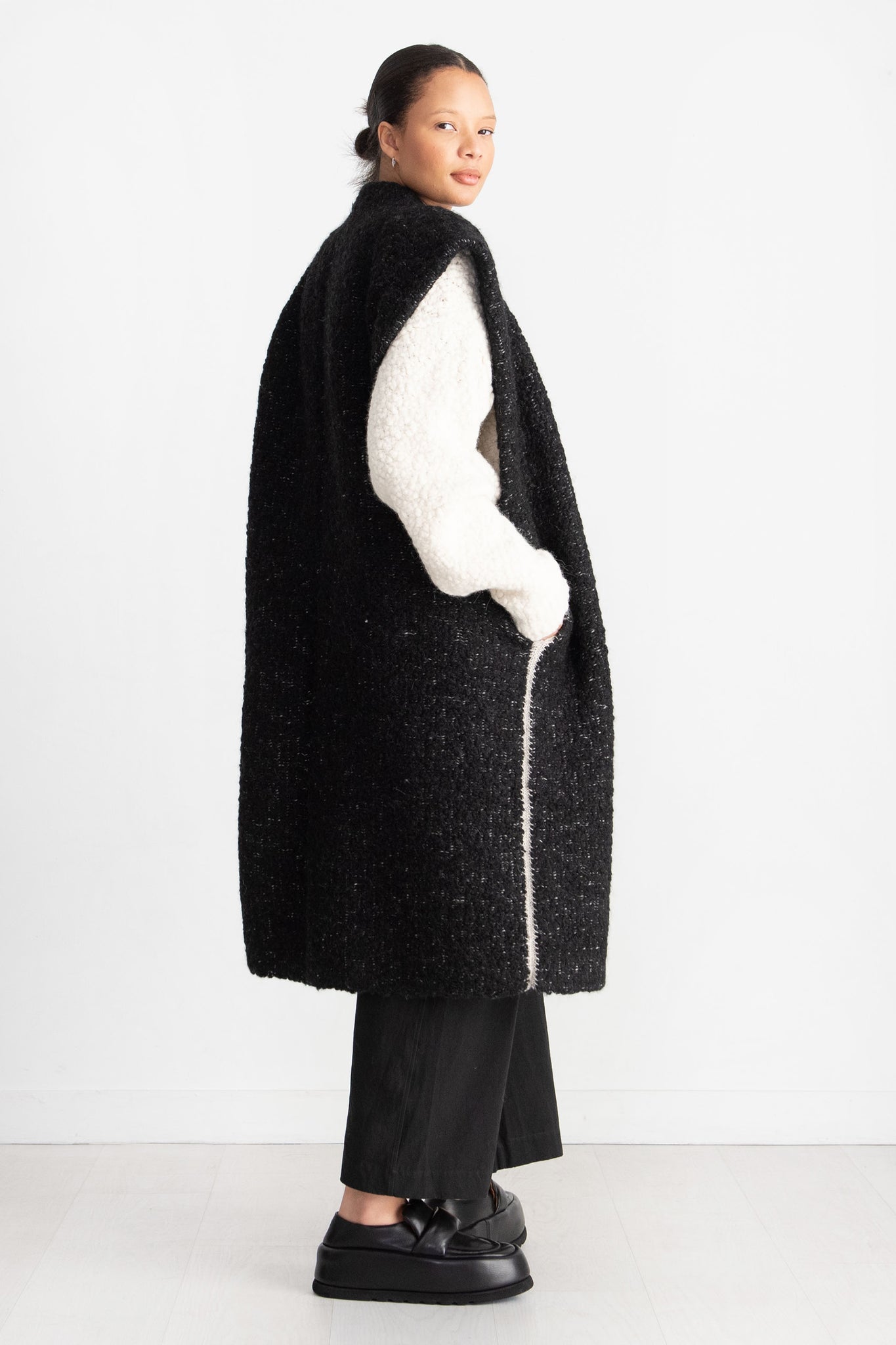 Lauren Manoogian - Mount Long Vest, Black Melange