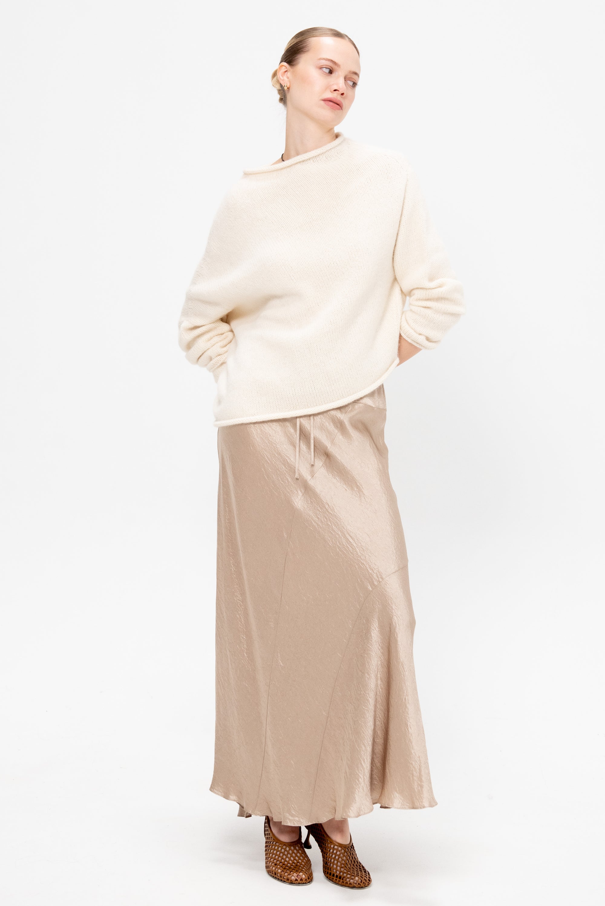 Askew Pullover, Raw White