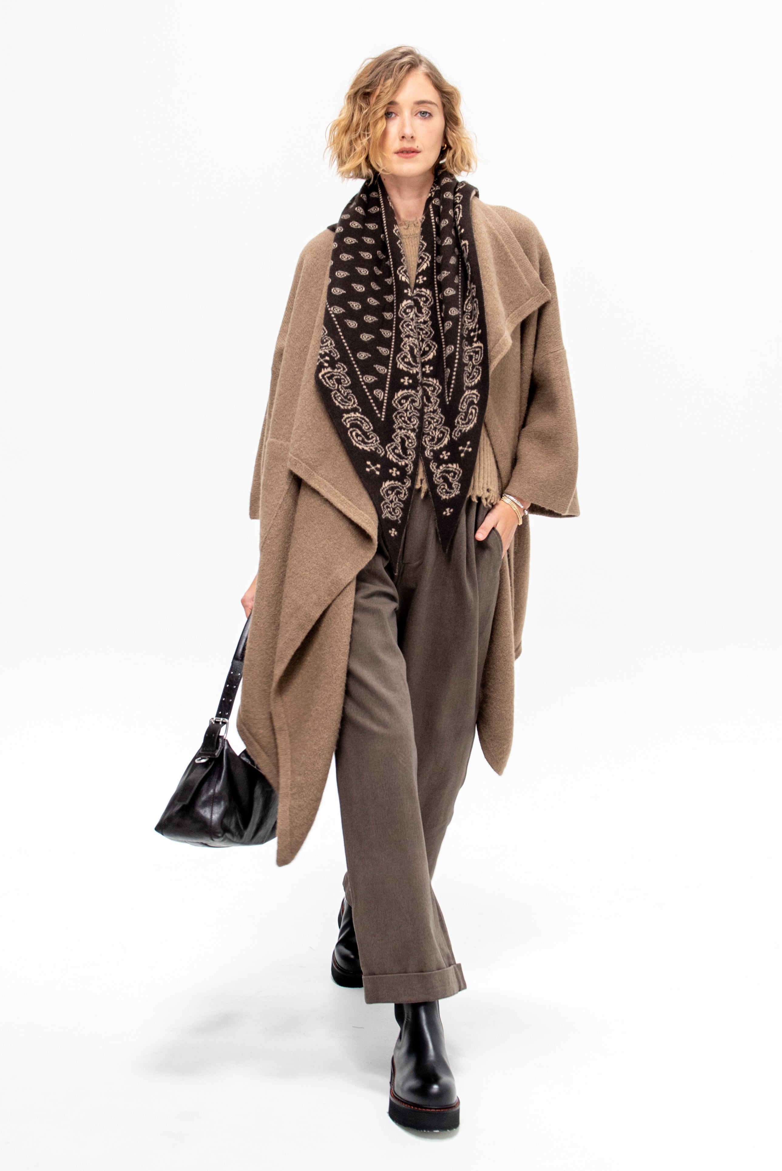 Lauren Manoogian Drape Mantle, Tobacco – Kick Pleat