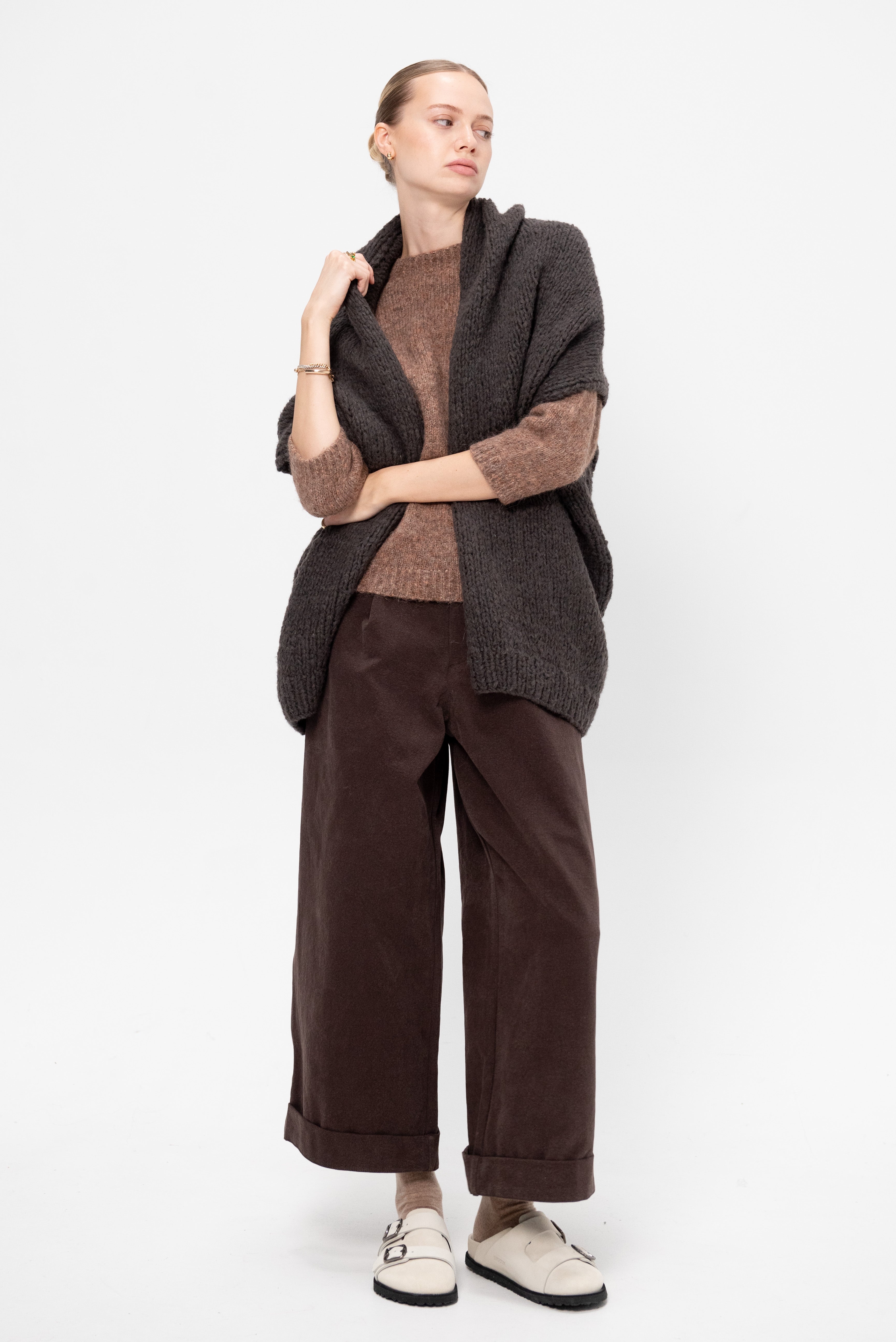 Lauren Manoogian Handknit Cocoon, Coal – Kick Pleat